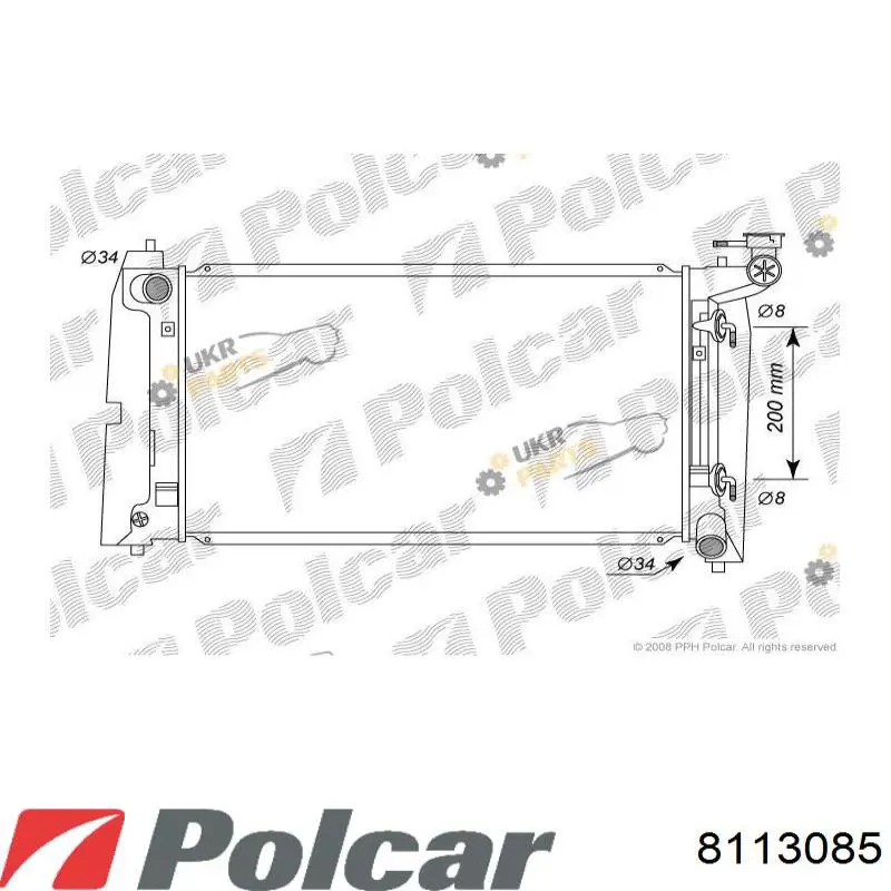 Радіатор охолодження двигуна 8113085 Polcar