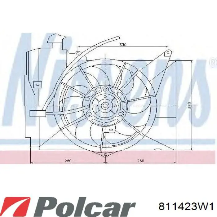 Купити 811423W1 Polcar Дифузор вентилятора