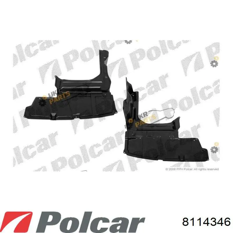 Захист двигуна, правий Polcar 8114346 ціна, від 27.93 USD