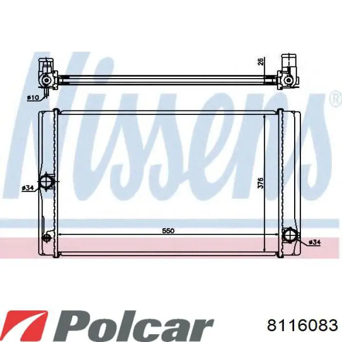 8116083 Polcar Радіатор охолодження двигуна