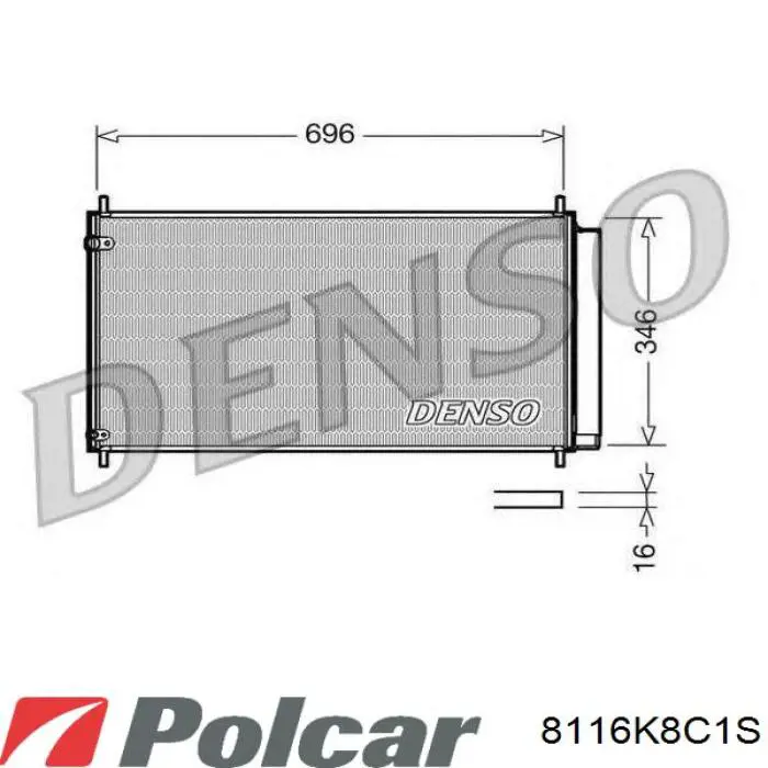 Радіатор кондиціонера 8116K8C1S Polcar