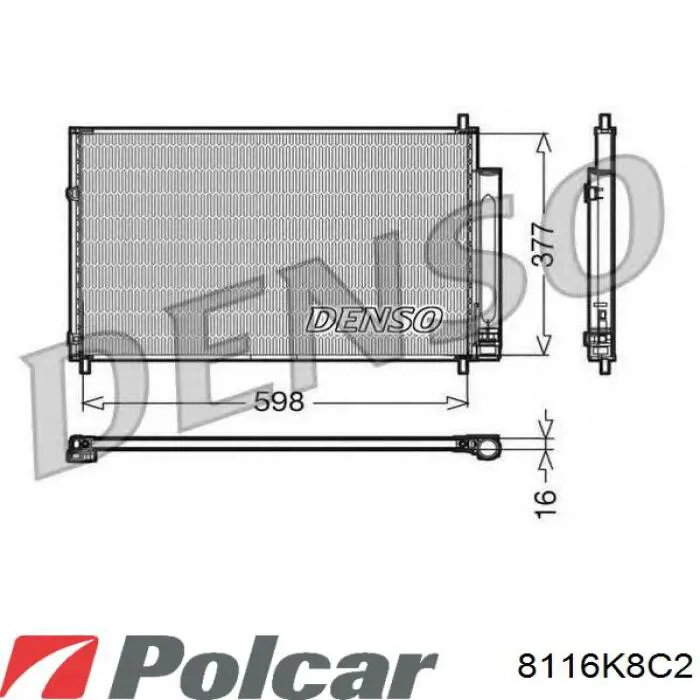 Радіатор кондиціонера 8116K8C2 Polcar