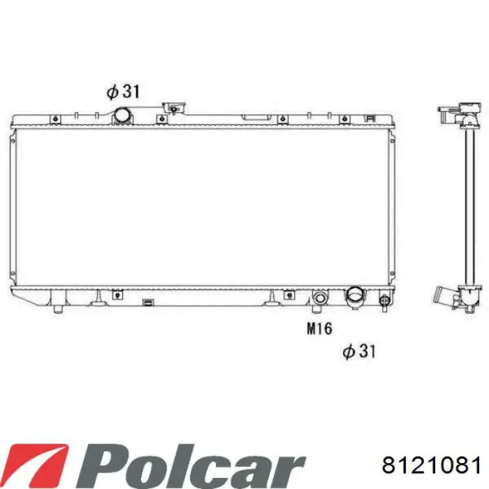 Радіатор основний Polcar 8121081 ціна, від 72.27 USD