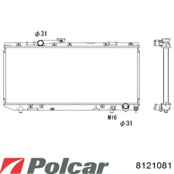 8121081 Polcar Радіатор охолодження двигуна