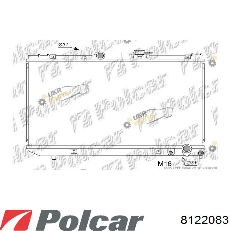 Радіатор охолодження двигуна 8122083 Polcar