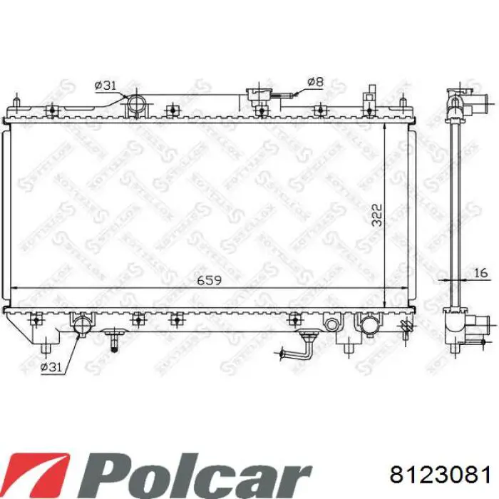 8123081 Polcar Радіатор охолодження двигуна