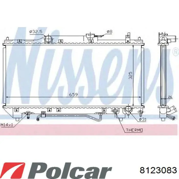 8123083 Polcar Радіатор охолодження двигуна
