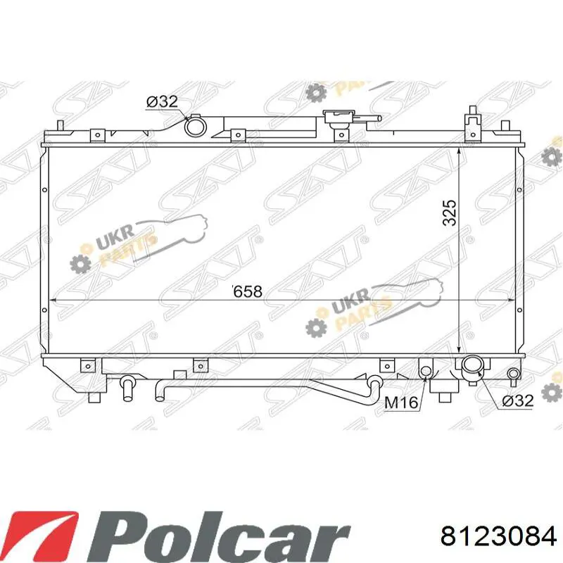8123084 Polcar радіатор охолодження двигуна