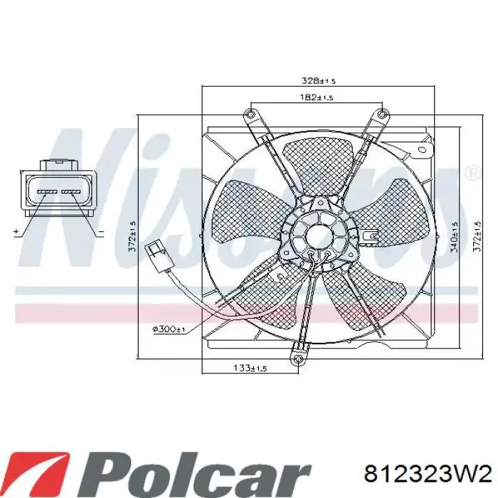 812323W2 Polcar Дифузор радіатора охолодження, в зборі з мотором і крильчаткою