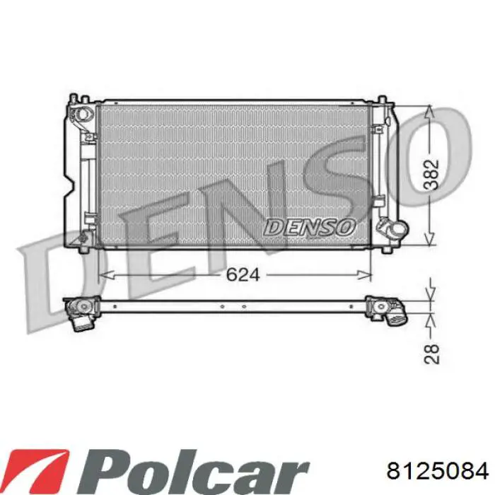 Радіатор охолодження двигуна 8125084 Polcar