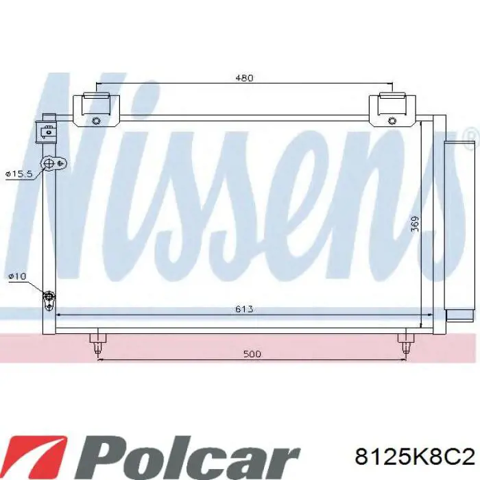 Радіатор кондиціонера 8125K8C2 Polcar