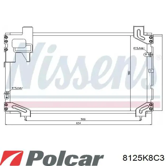 Купити 8125K8C3 Polcar Радіатор системи охолодження кондиціонера