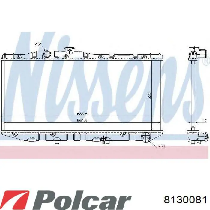 8130081 Polcar радіатор охолодження двигуна
