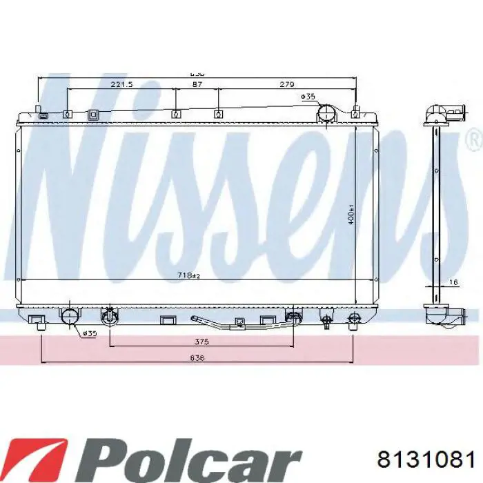 Радіатор основний Polcar 8131081 ціна, від 50.66 USD