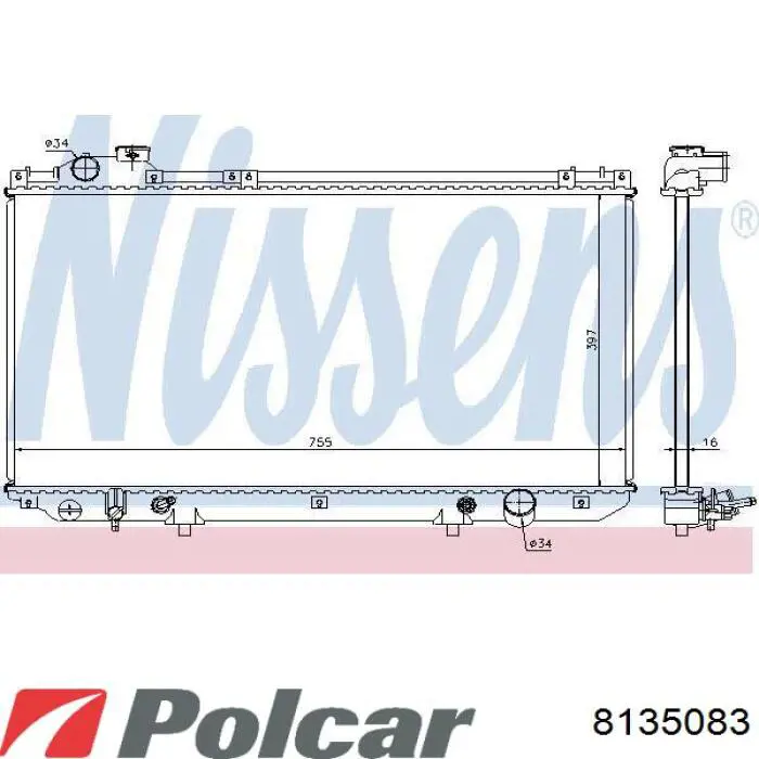 Радіатор 8135083 Polcar