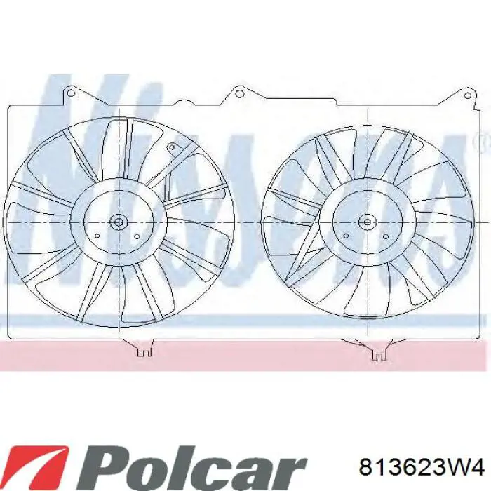 813623W4 Polcar Вентилятор радіатора охолодження, лівий