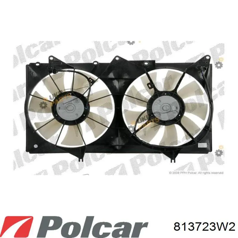 Купити 813723W2 Polcar Дифузор радіатора охолодження, в зборі з двигуном і крильчаткою
