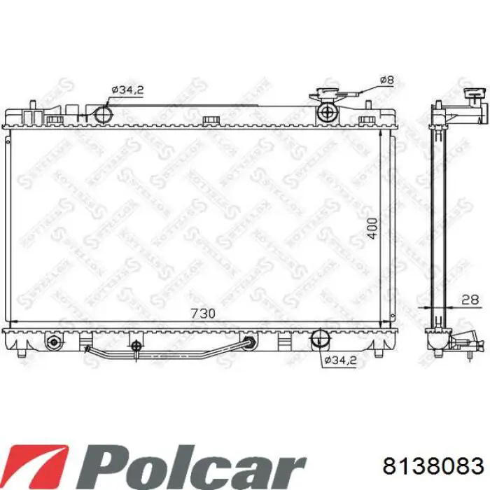 Купити 8138083 Polcar Радіатор двигуна