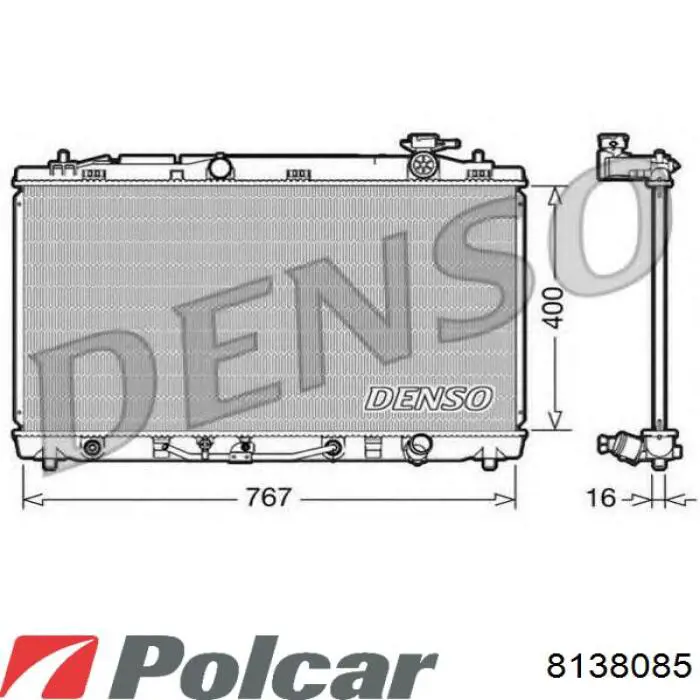 Радіатор основний Polcar 8138085 ціна, від 86.29 USD