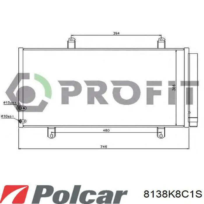 Радіатор кондиціонера 8138K8C1S Polcar