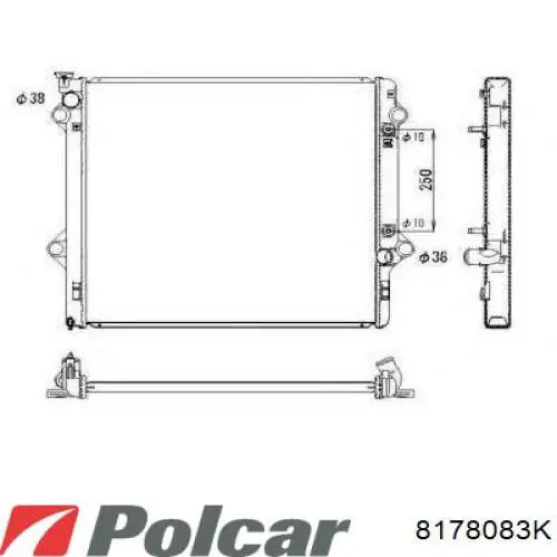 Радіатор основний Polcar 8178083K ціна, від 138.82 USD