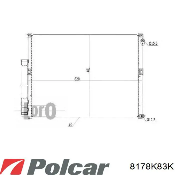 Радіатор кондиціонера 7800343 Kamoka