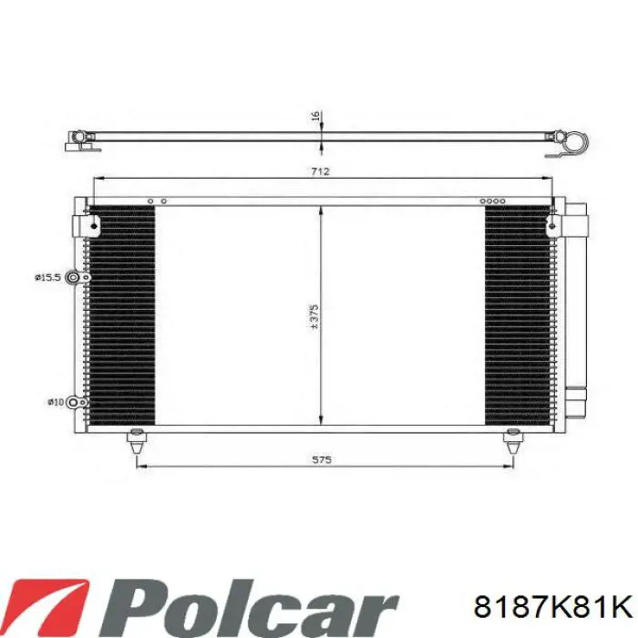 8187K81K Polcar радіатор кондиціонера