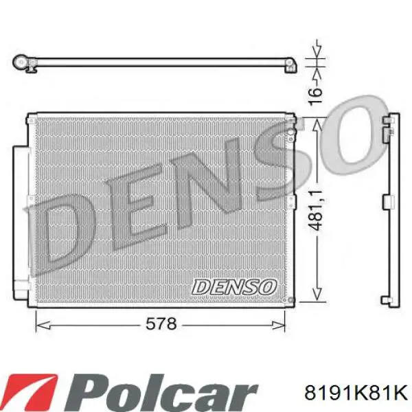 Конденсатор кондиціонера Polcar 8191K81K ціна, від 83.01 USD