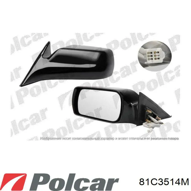 Ліве бічне дзеркало Polcar 81C3514M ціна, від 64.32 USD