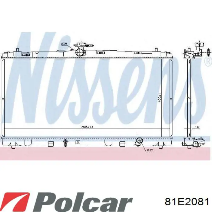 Купити 81E2081 Polcar Радіатор двигуна