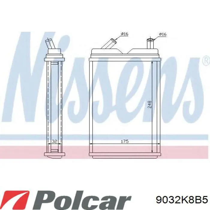 Конденсатор кондиціонера Polcar 9032K8B5 ціна, від 117.34 USD