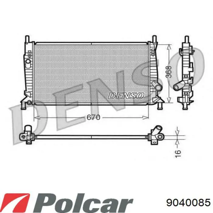 9040085 Polcar радіатор охолодження двигуна