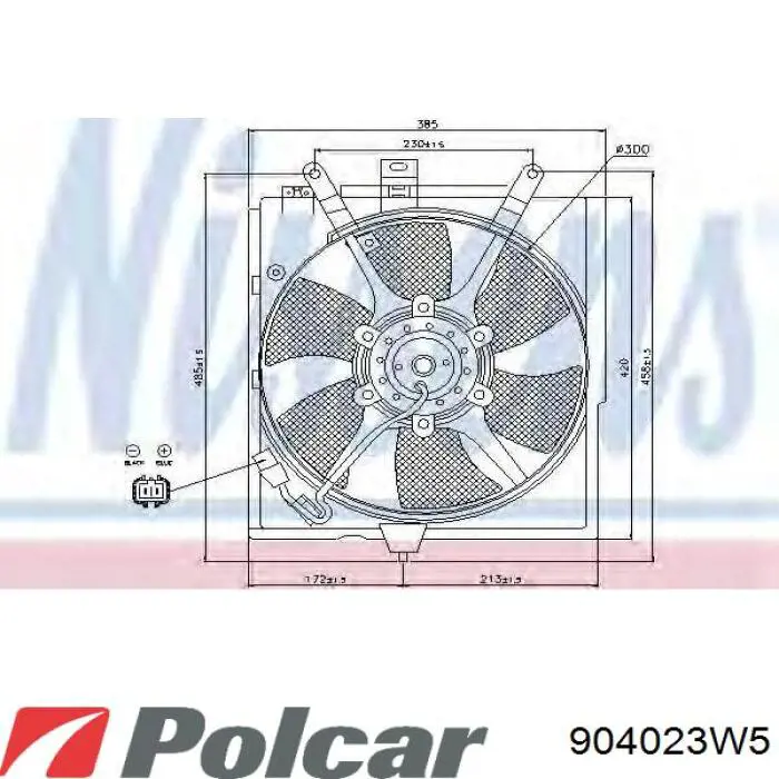 904023W5 Polcar дифузор радіатора охолодження, в зборі з двигуном і крильчаткою