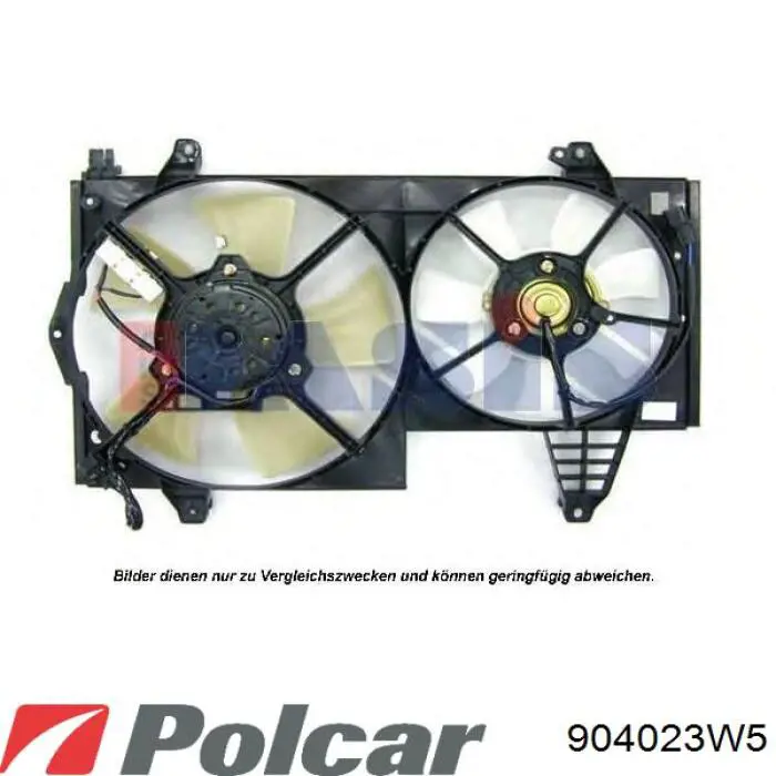 Купити 904023W5 Polcar Дифузор радіатора охолодження, в зборі з двигуном і крильчаткою