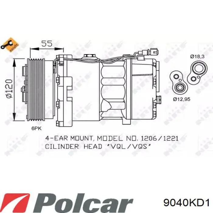 9040KD1 Polcar ресивер-осушувач кондиціонера