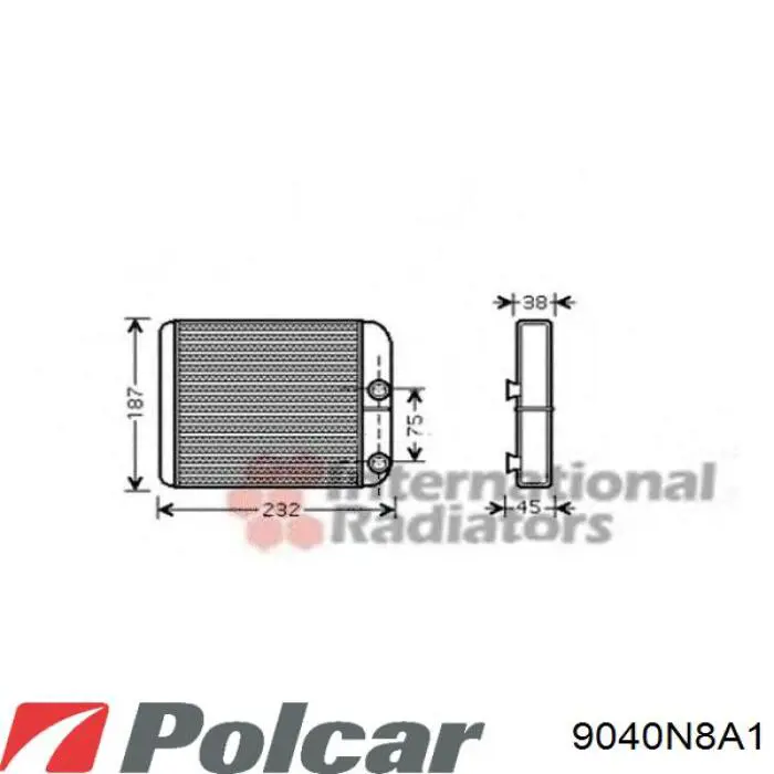 Радіатор пічки (обігрівача) Polcar 9040N8A1 ціна, від 25.51 USD