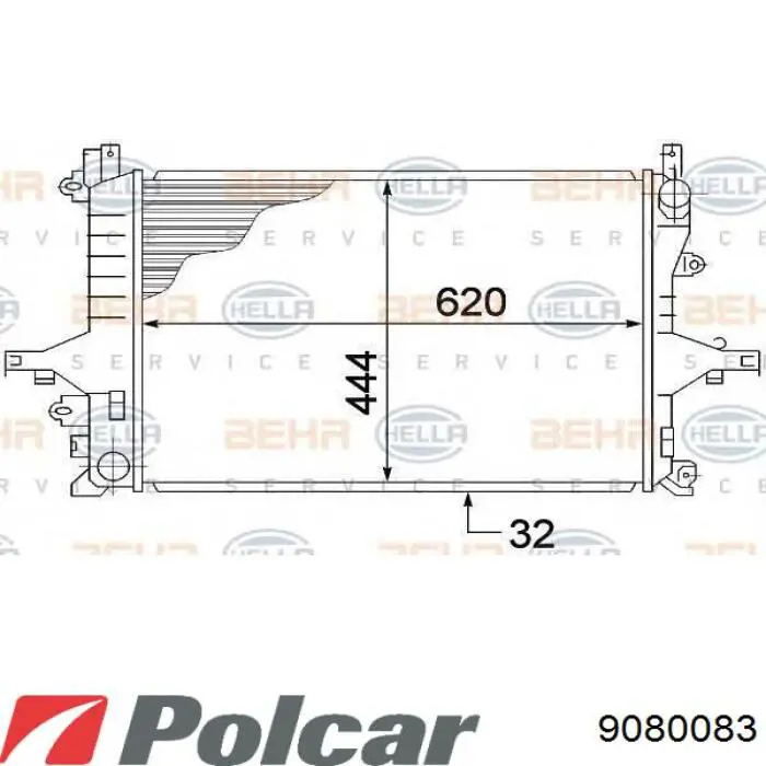 Купити 9080083 Polcar Радіатор двигуна
