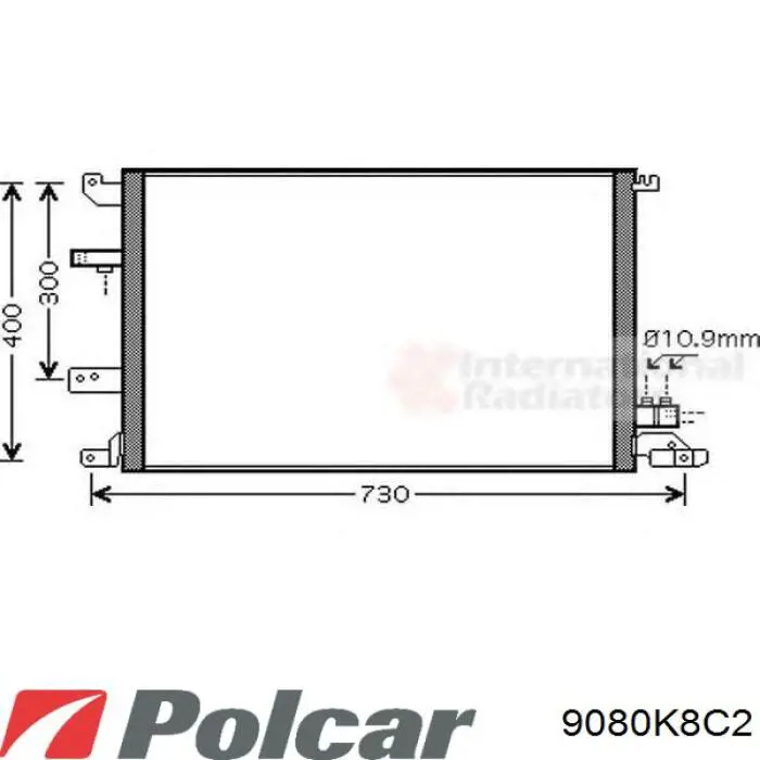 Конденсатор кондиціонера Polcar 9080K8C2 ціна, від 83.14 USD