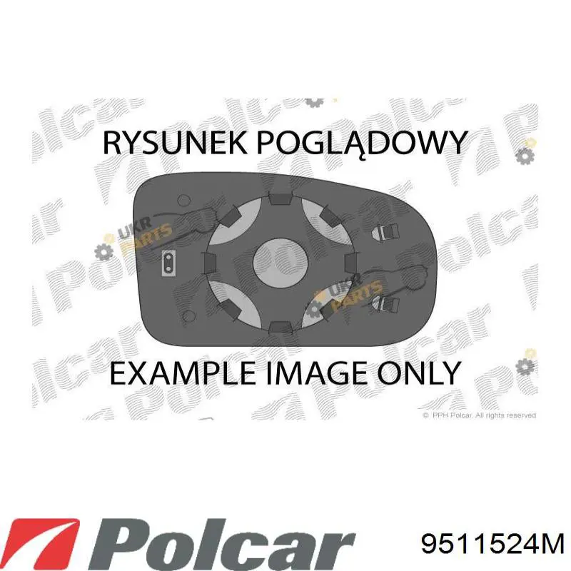 Дзеркальний елемент дзеркала заднього виду, правого 3L857004 AND