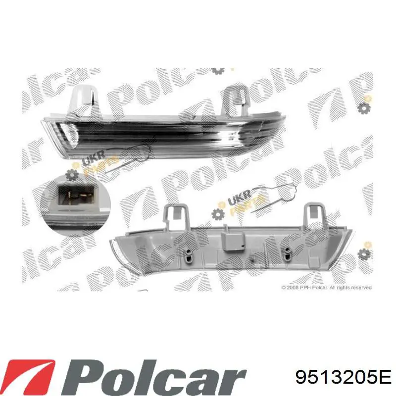 Покажчик повороту дзеркала, правий 9513205E Polcar