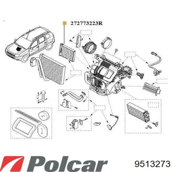 9513273 Polcar Заглушка протитуманок, ліва