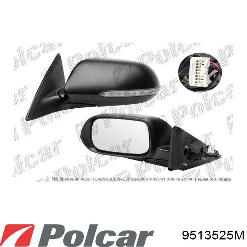 Ліве бічне дзеркало Polcar 9513525M ціна, від 79.61 USD