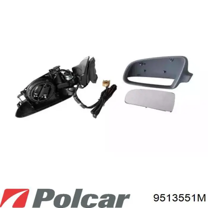 Дзеркальний елемент правого дзеркала заднього виду Polcar 9513551M ціна, від 7.87 USD