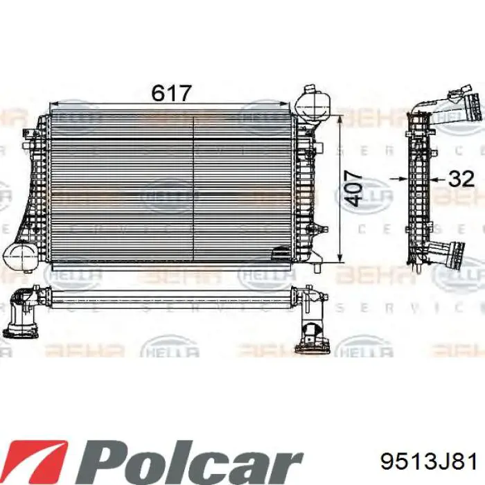 9513J81 Polcar Охолоджувач наддувочного повітря