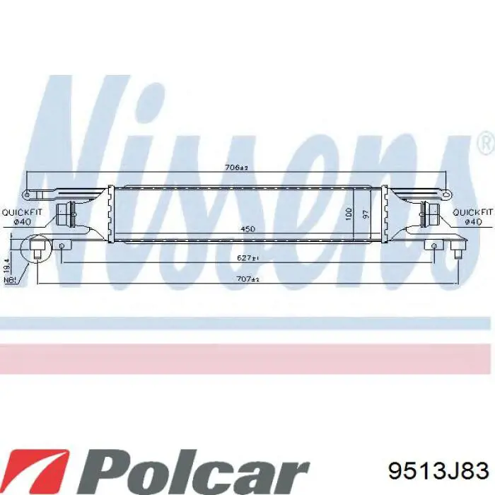 9513J83 Polcar Охолоджувач наддувочного повітря