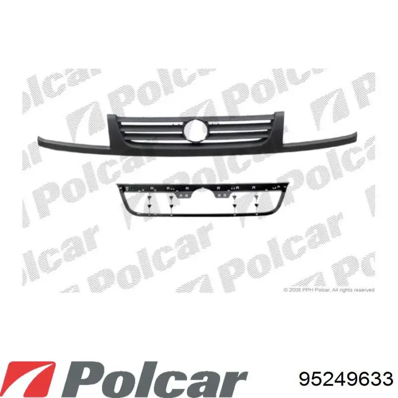 95249633 Polcar Напрямна заднього бампера, права