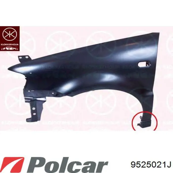 Крило переднє праве Polcar 9525021J ціна, від 26.96 USD