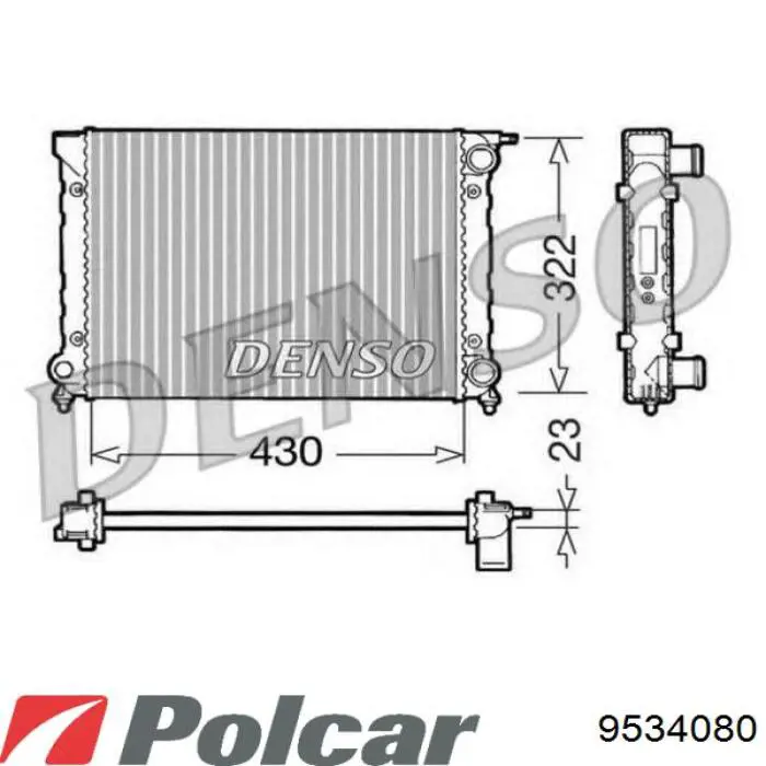 Радіатор основний Polcar 9534080 ціна, від 32.04 USD