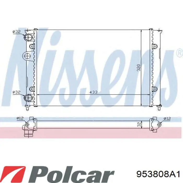 953808A1 Polcar Радіатор охолодження двигуна