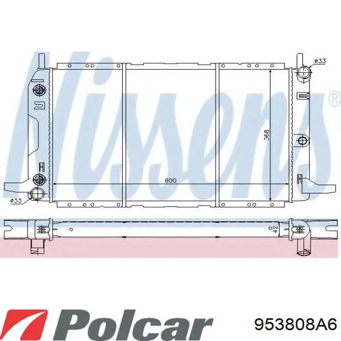 953808A6 Polcar Радіатор охолодження двигуна